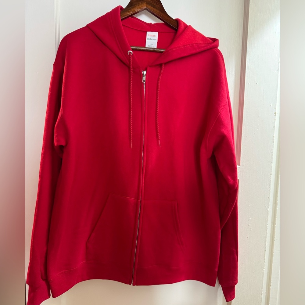 Hanes EcoSmart Sweatshirt in Bold Red